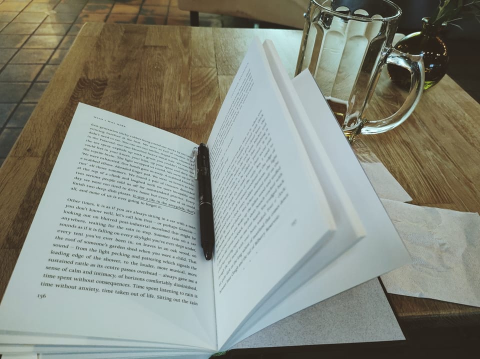 Reading at the pub